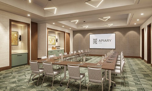 conference room with large table and chairs