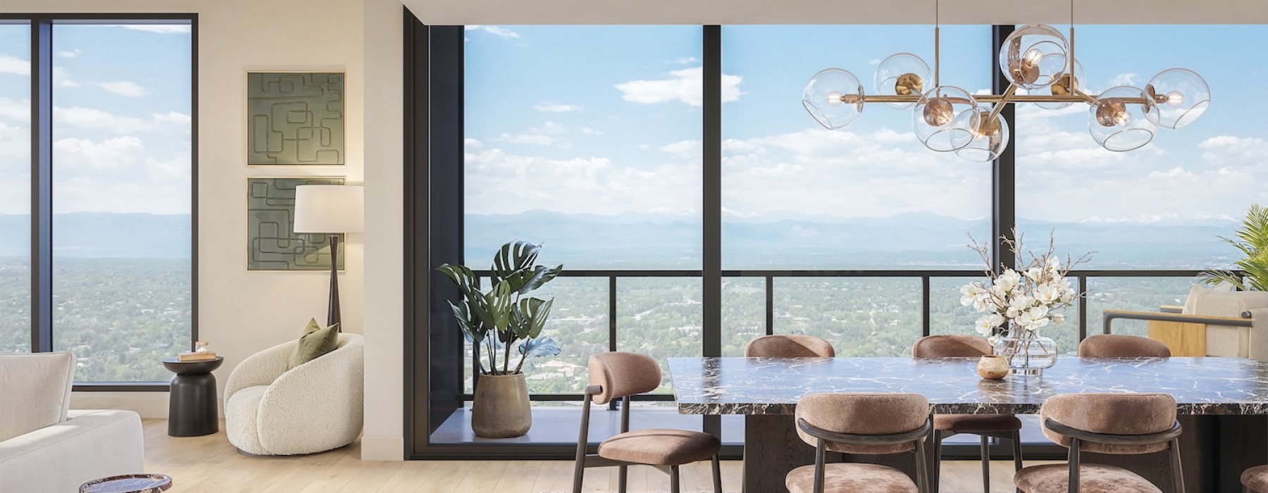 Open space living area with natural lighting